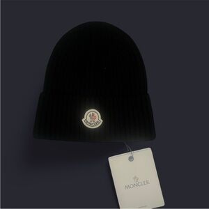 Moncler Black Knit Beanie